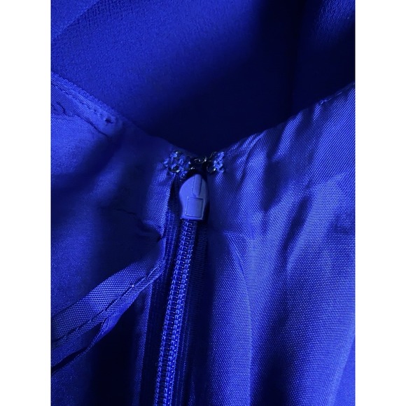 Tahari ASL Jackie O Sheath Dress Size 14 Blue 60's Classic Envelope Collar - Picture 15 of 16